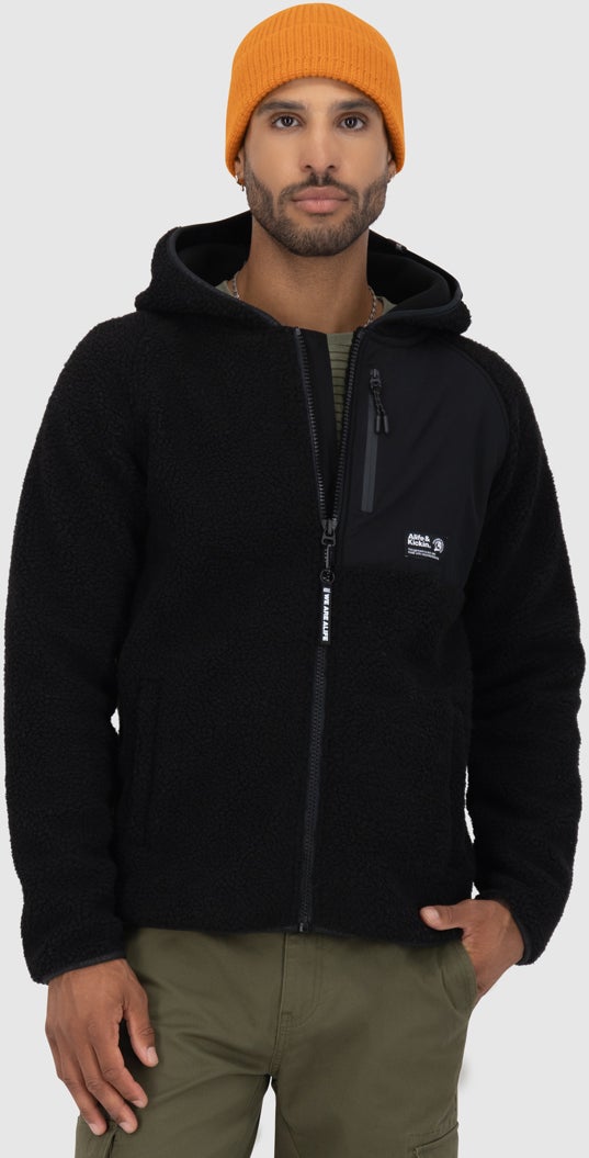 Alife And Kickin HaraldAK G Teddy Zip Hoodie Moletom com zíper preto XL Figura 2