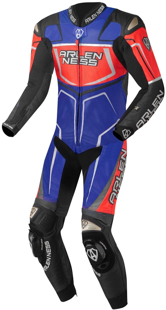 Arlen Ness Alcarras Race One Piece Kangaroo Motorcycle Leather Suit black/red/blue 60 Figure 1