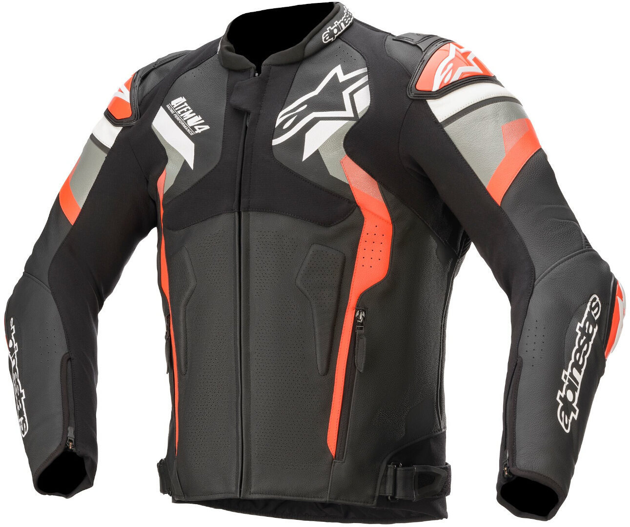 Alpinestars Atem V4 Motorcycle Leather Jacket black/grey/red 60 Figure 1