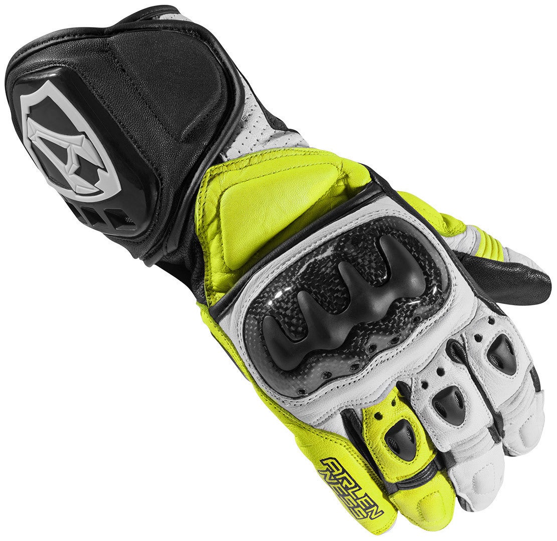 Arlen Ness Sprint Motorcykel handsker sort/hvid/gul M Figur 1