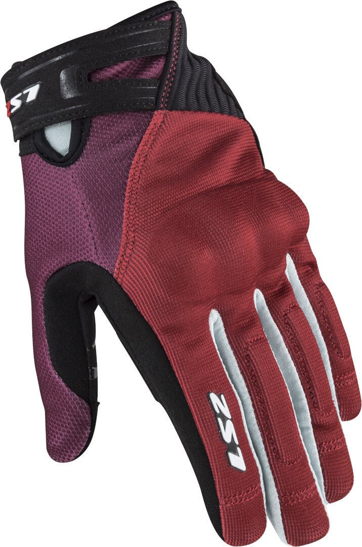 LS2 Dart II Damen Motorrad Handschuhe rot/burgunder/grau M Abbildung 1