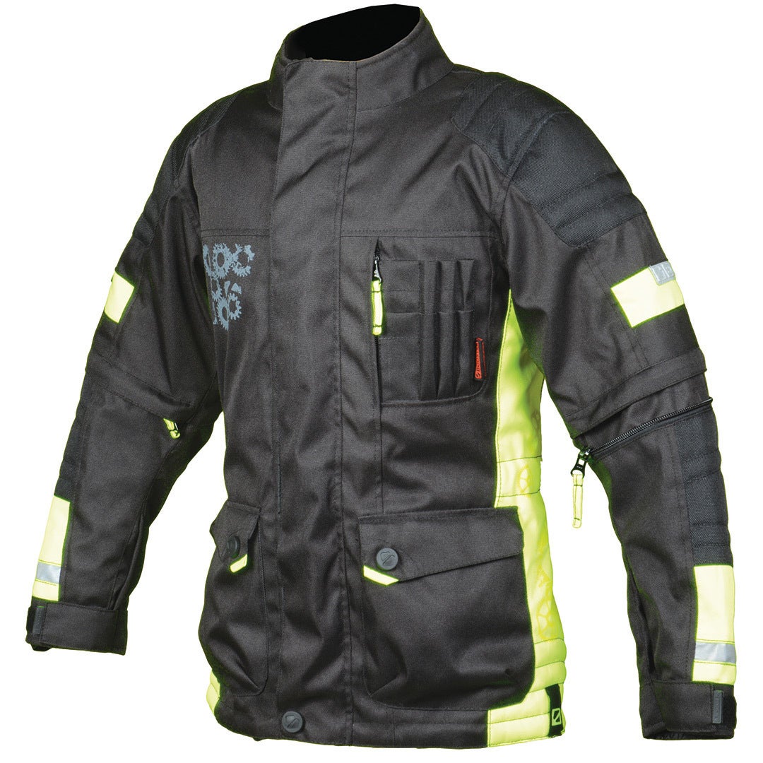 Booster Candid-Y motorfiets kinderen textiel jas zwart/neon-geel 140 Figuur 1