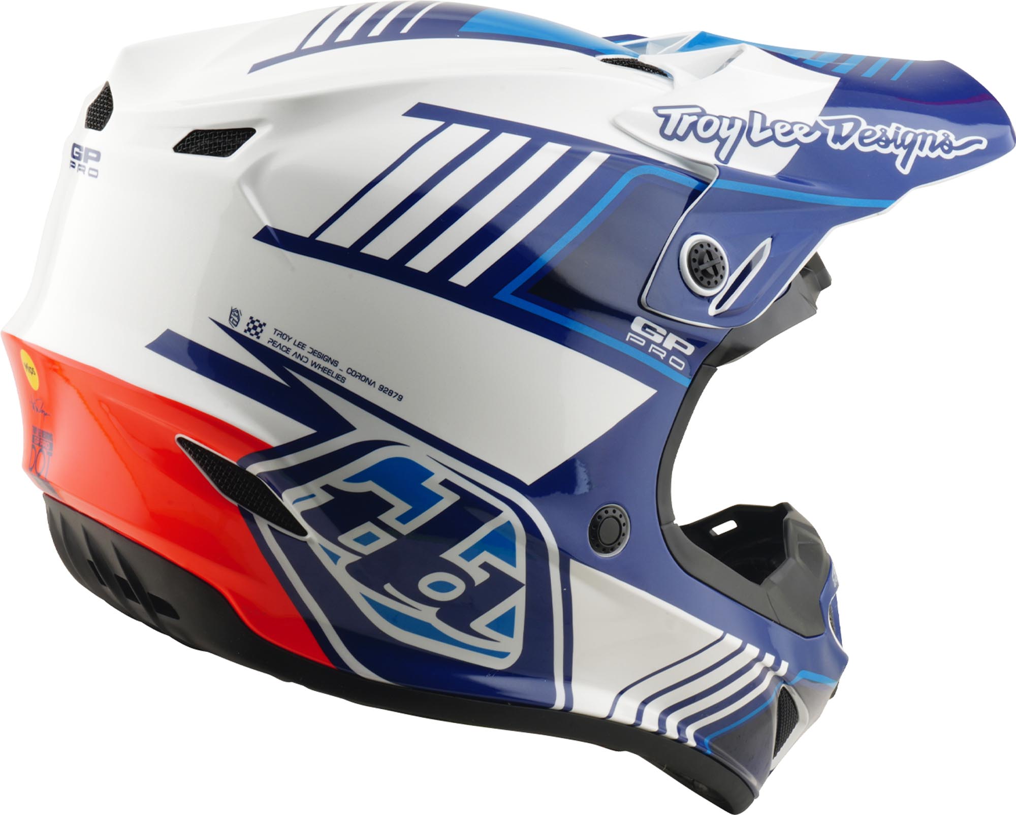 Troy Lee Designs GP Pro MIPS Segment Casco da motocross blu/bianco XL (60/61) Figura 4