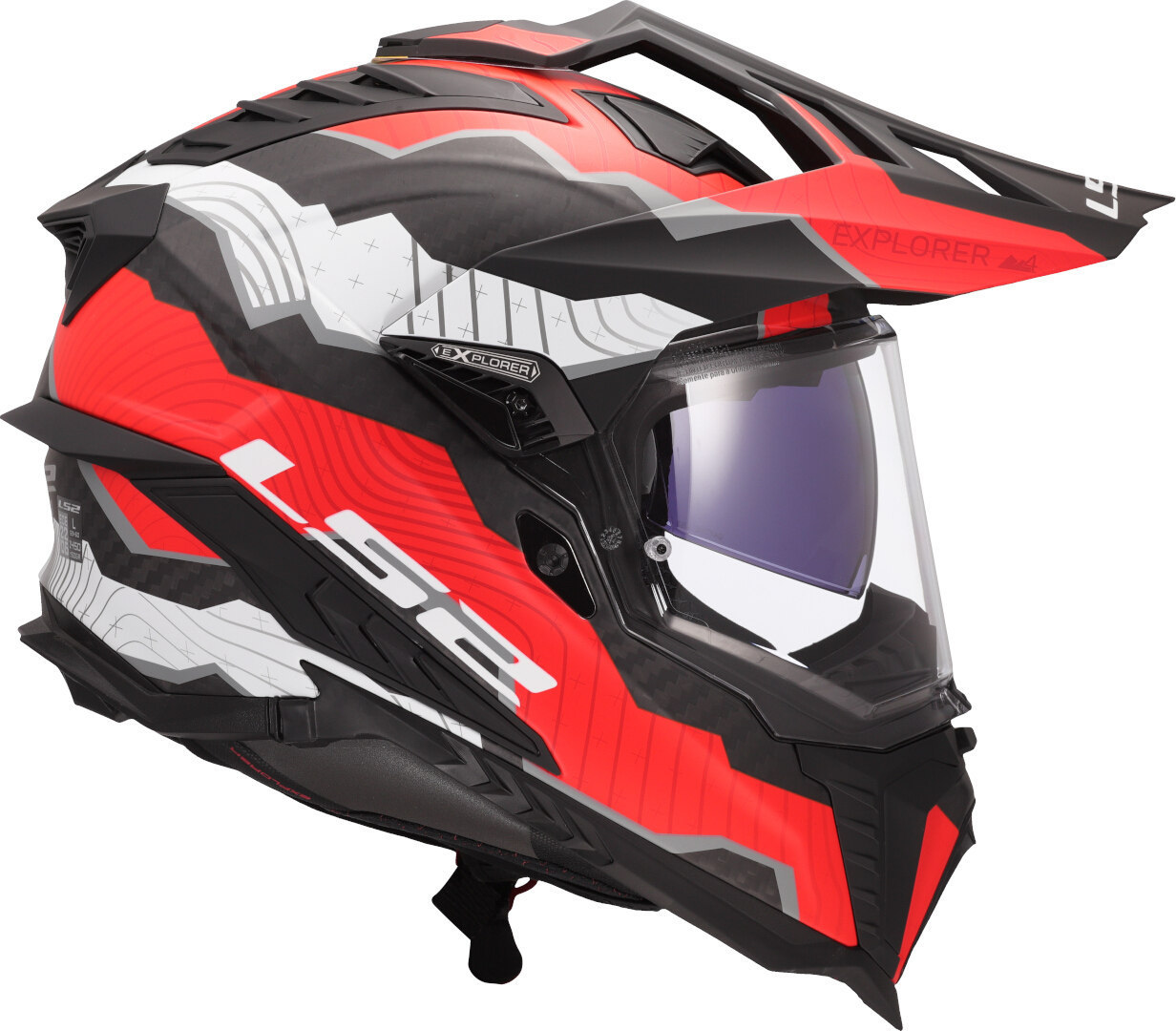 LS2 MX701 Explorer Carbon Trick Casco da motocross bianco/rosso M (57/58) Figura 6