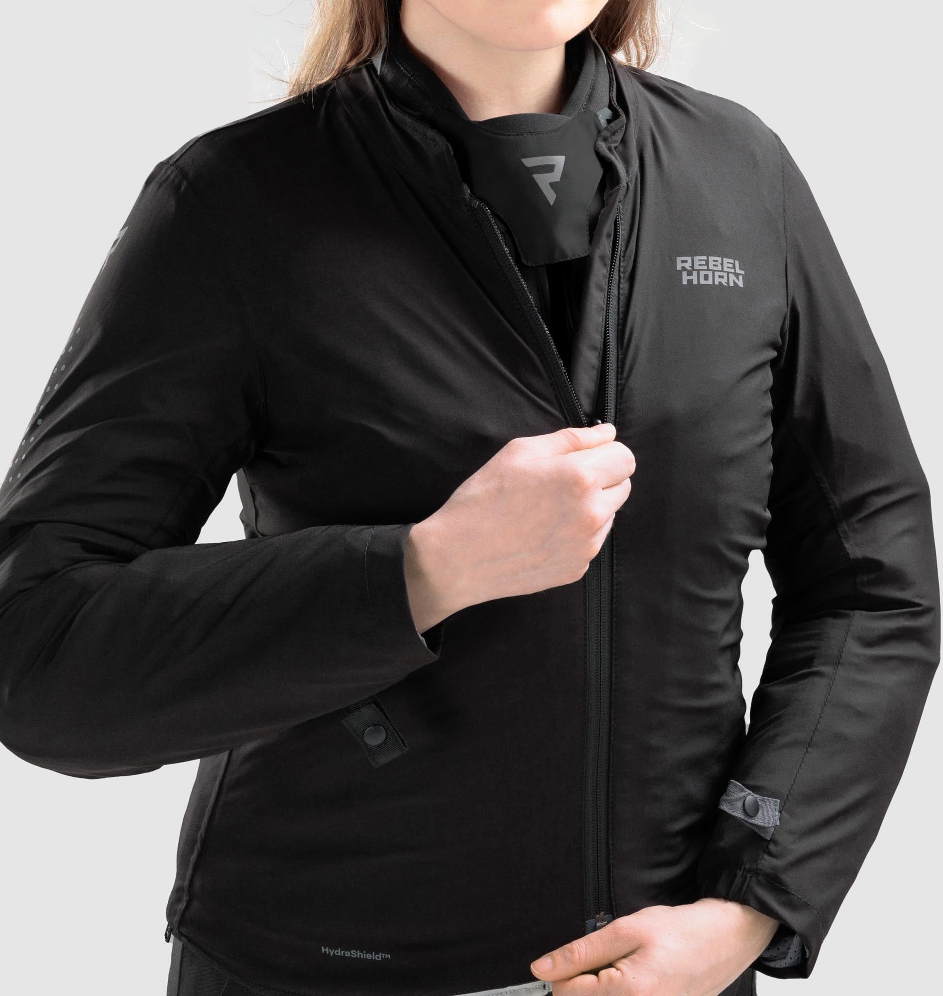 Side view of Rebelhorn Hiker 4 waterproof Ladies Motorcycle Textile Jacket