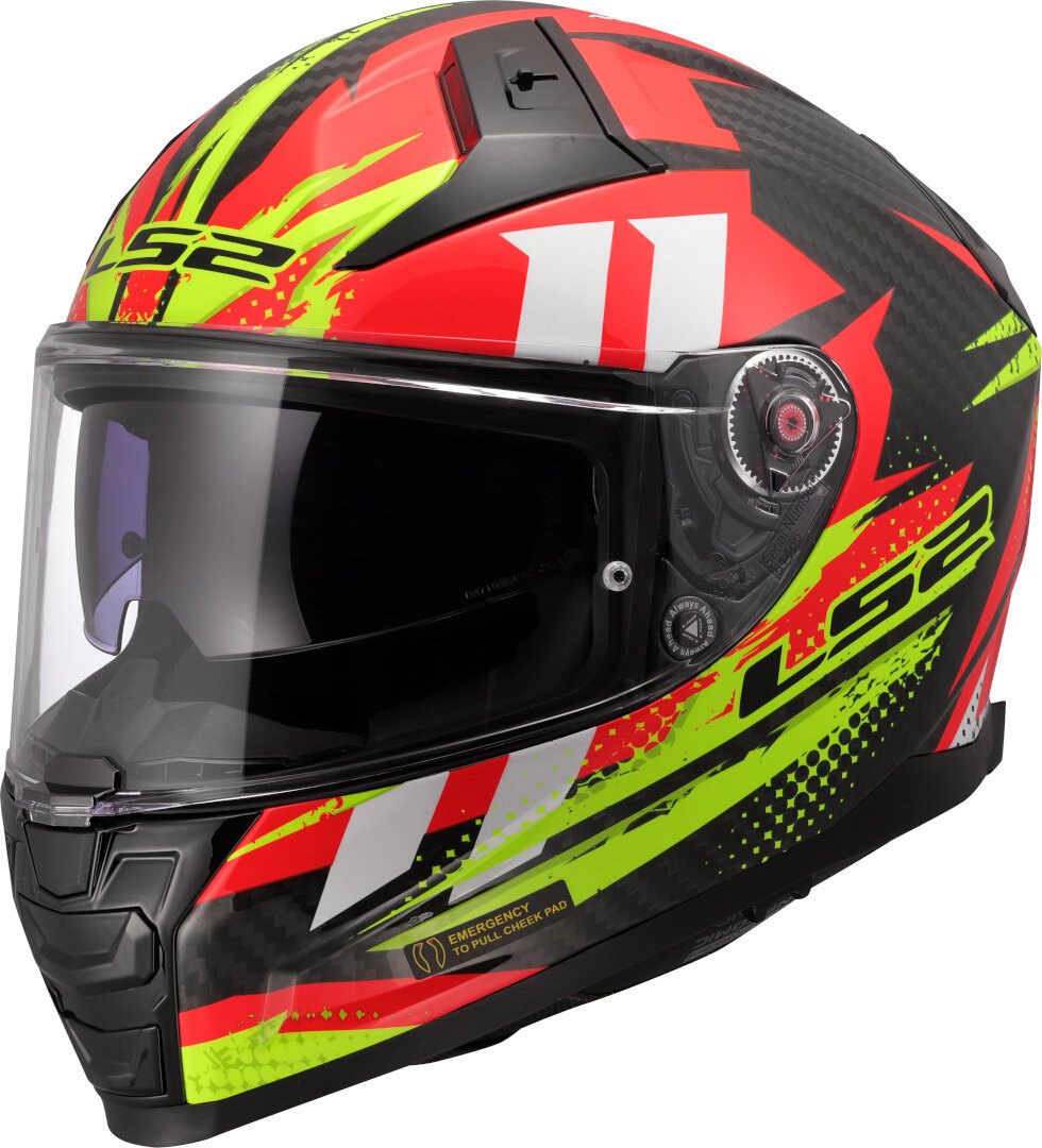 LS2 FF811 Vector II Carbon Tantic Helm rot/gelb M (57/58) Abbildung 1