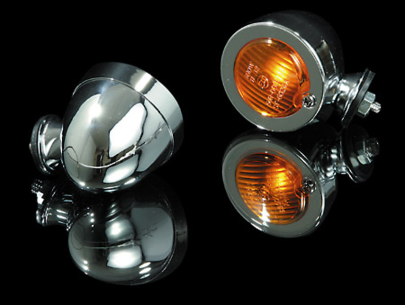 HIGHSIDER Smart Bullet Flat Bulb Indikator Kropp Krom / Lins Orange (1st), Fram & Bak Figur 6