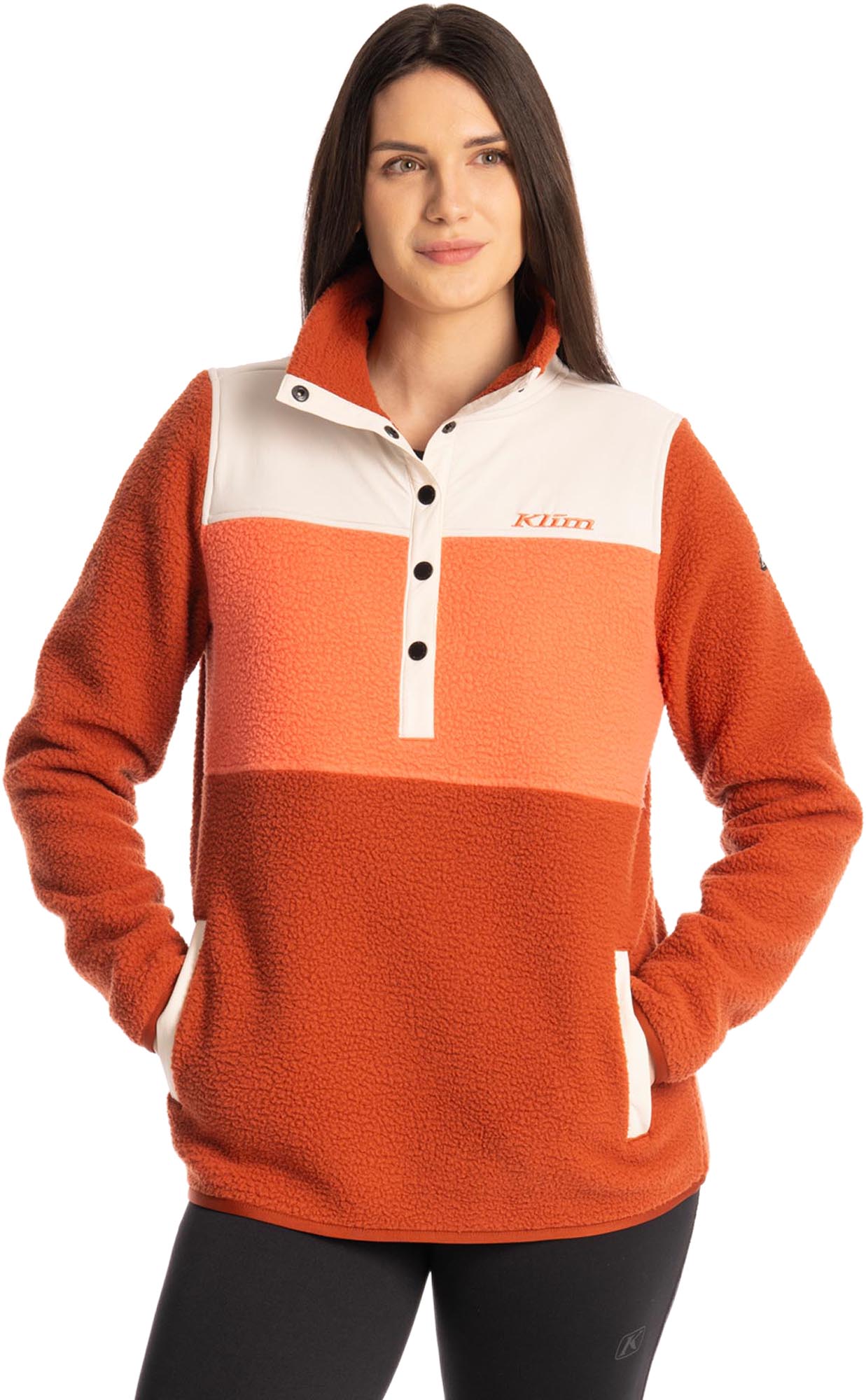 Side view of Klim High Pile Mountain Ladies Fleece Pullover