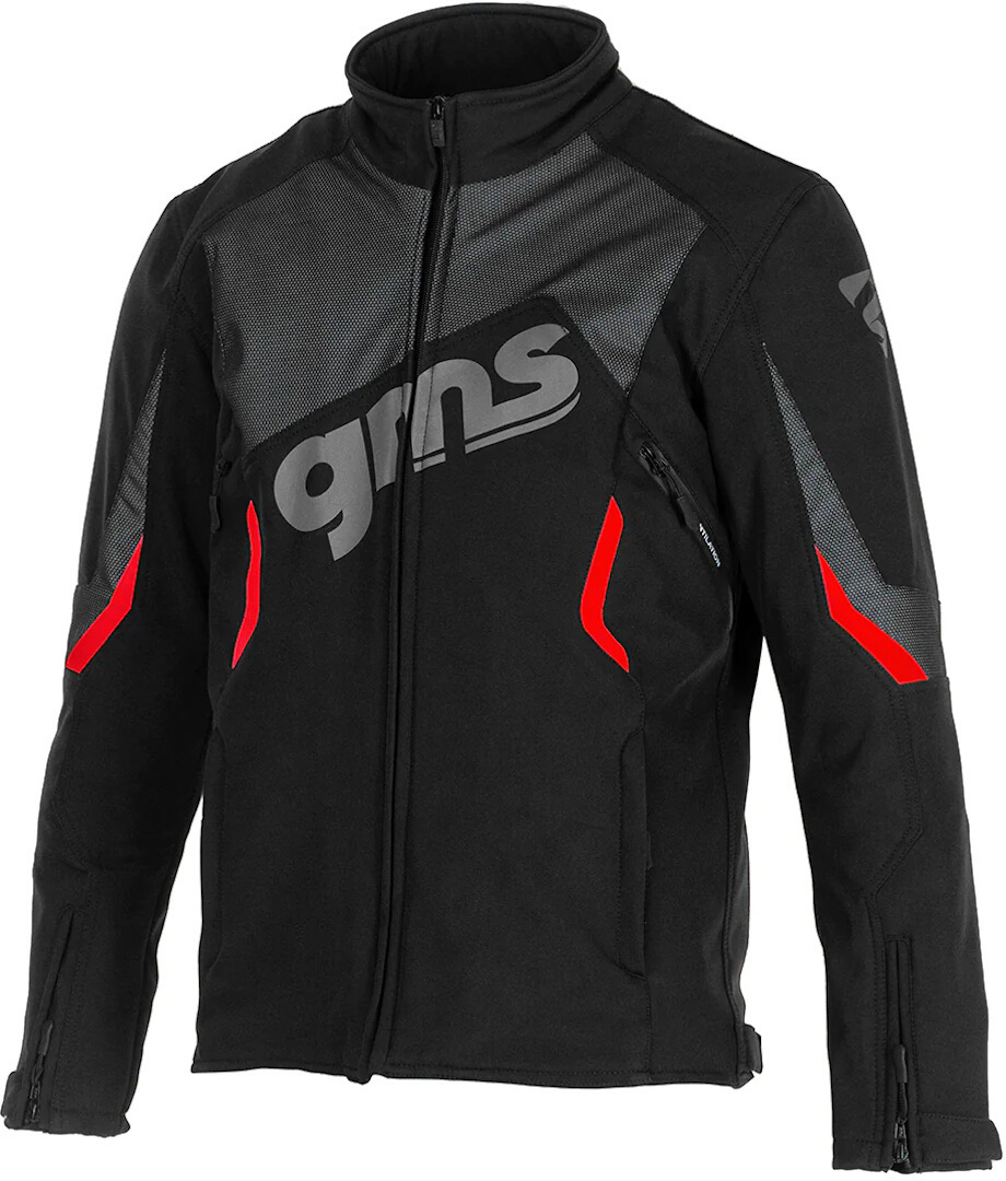 GMS Arrow Veste Softshell Moto noir/rouge M Figure 1