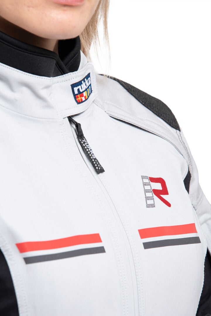 Rukka Armatou-R wasserdichte Damen Motorrad Textiljacke hellgrau/schwarz/rot 50 Abbildung 7