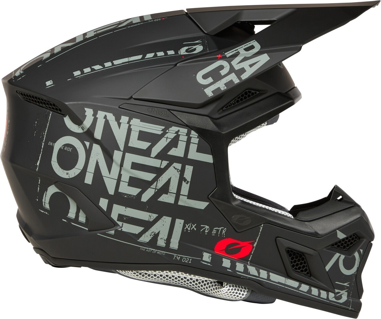 Oneal 3SRS Static Motocross Helm schwarz matt/grau M Abbildung 6
