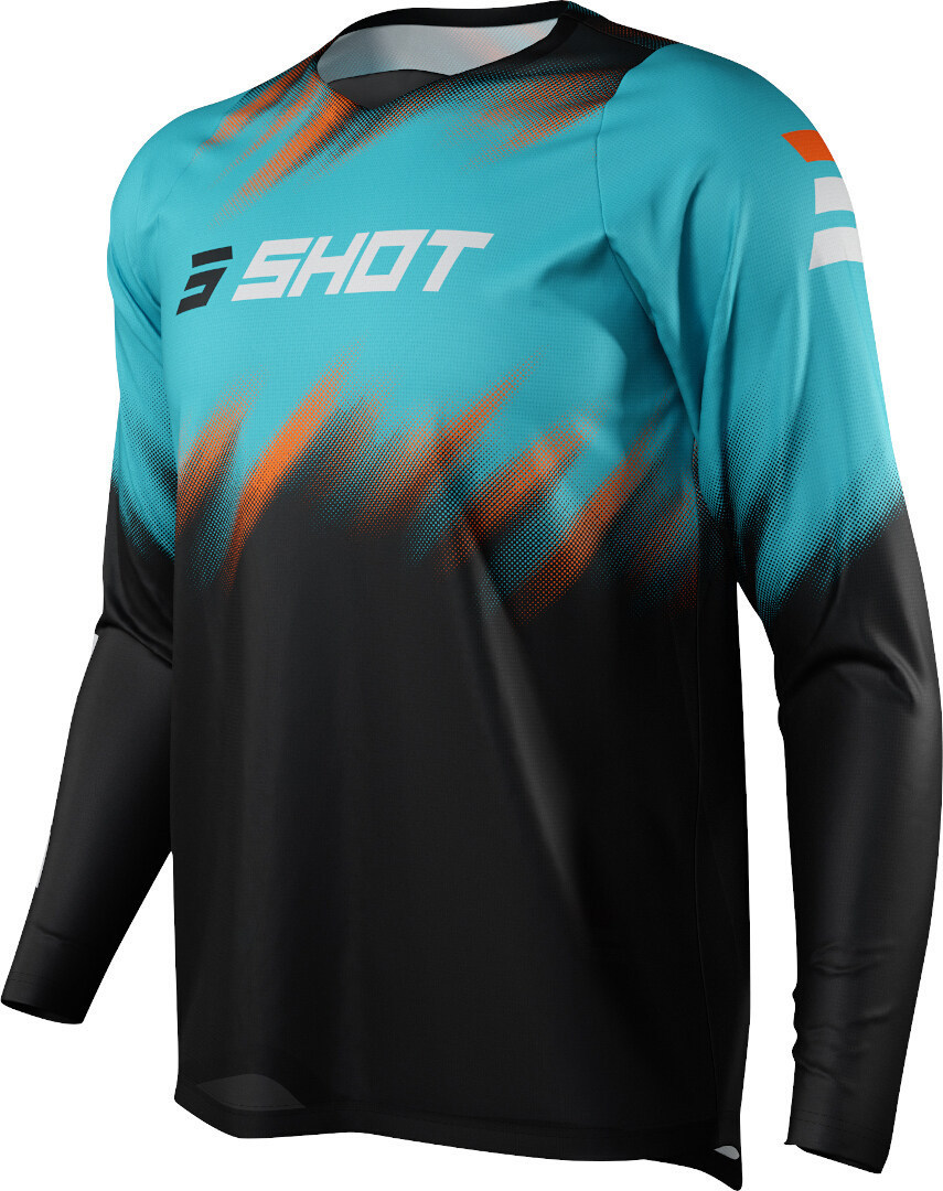 Shot Devo Versus Motocross Jersey Sort/turkis 3XL Figur 1