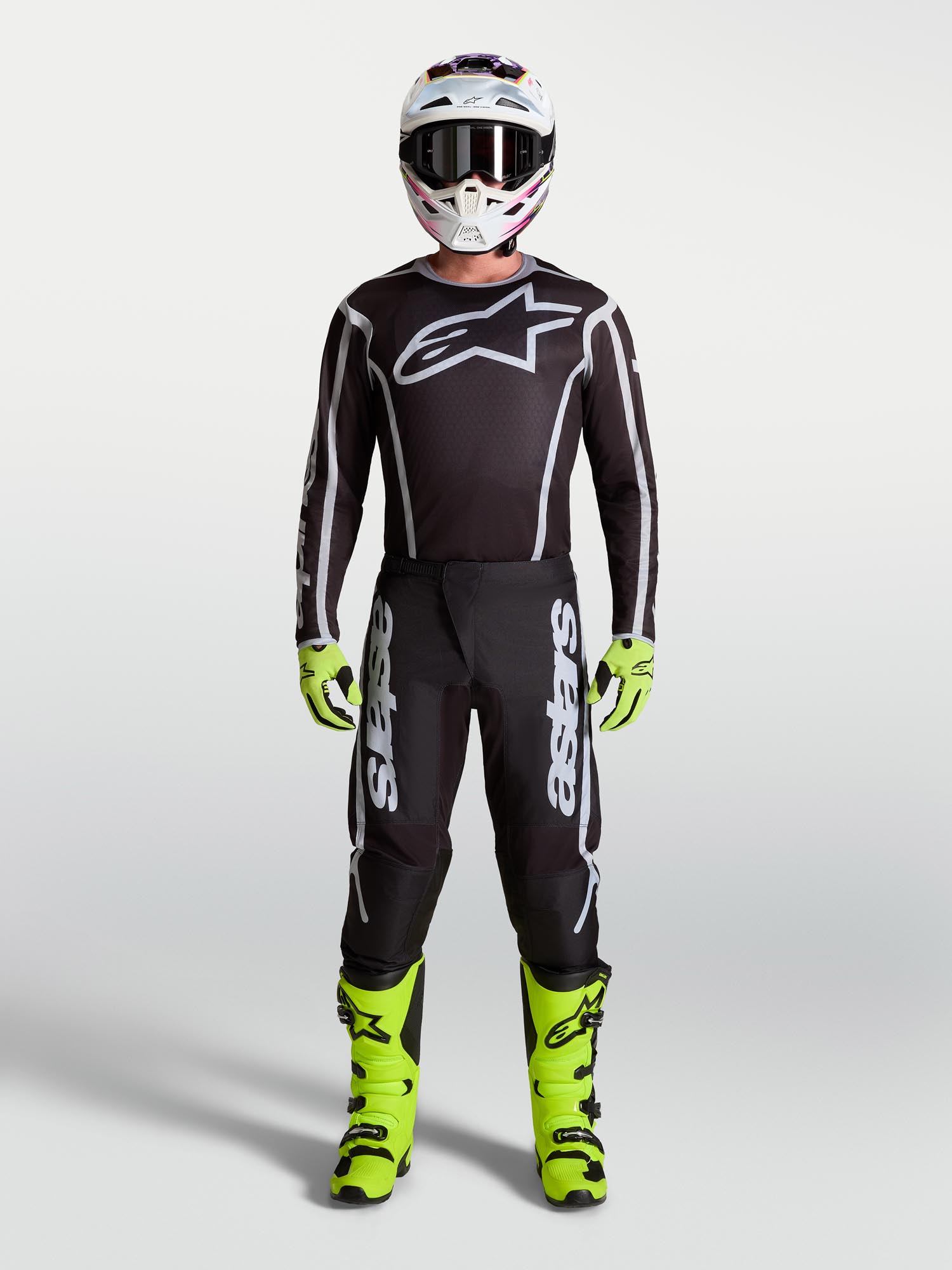 Alpinestars Fluid Apex V2 Motocross-trui Zwart/zilver S Figuur 5