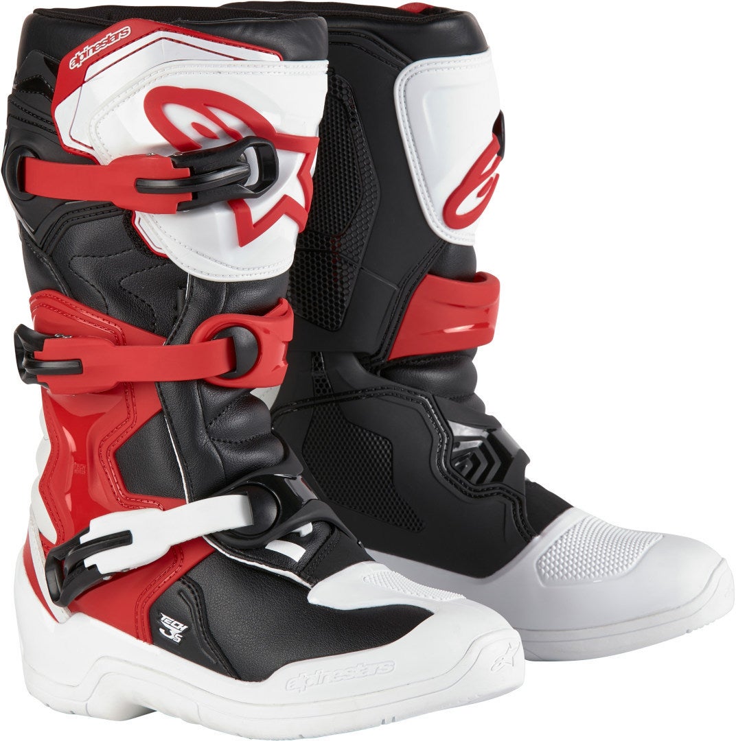 Alpinestars Unisex Kids White/Black/Red Tech 3S Youth Motocross Boots