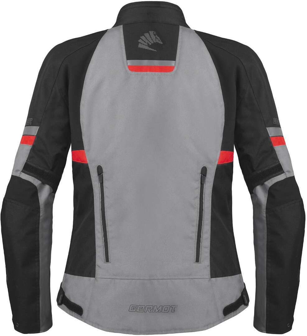 Germot Tara imperméable à l’eau dames moto textile veste Noir/Gris/Rouge 38 Figure 3