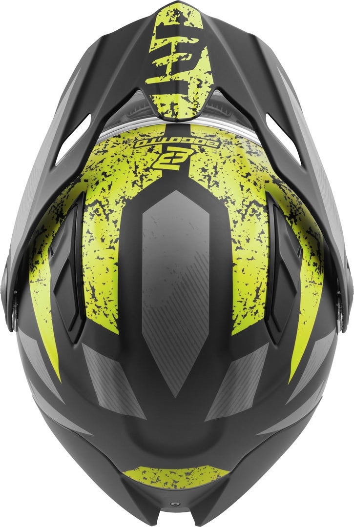 Bogotto FG-102 Safari Κράνος Fiberglass Enduro Flip-Up μαύρο ματ/γκρι/κίτρινο ΧΛ Γράφημα 6