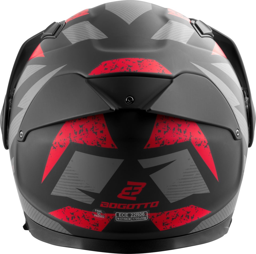 Bogotto FG-102 Safari Enduro hjelm i glasfiber sort mat/grå/rød 2XL Figur 7