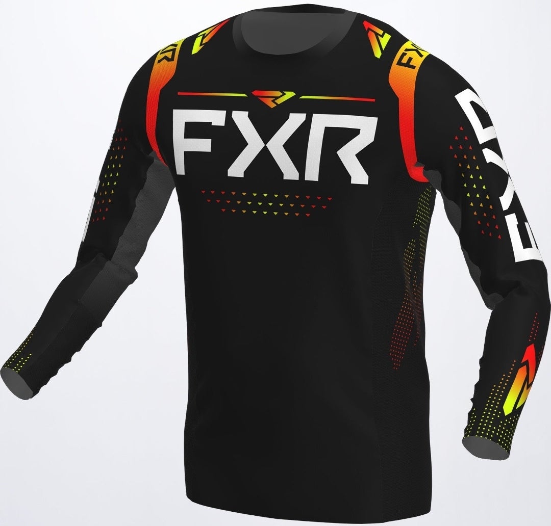 FXR Helium RaceDiv Motocross Jersey sort/hvid/orange 3XL Figur 1
