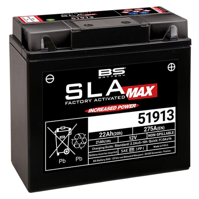 BS Battery In de fabriek geactiveerde onderhoudsvrije Max SLA-batterij - 51913 Figuur 1