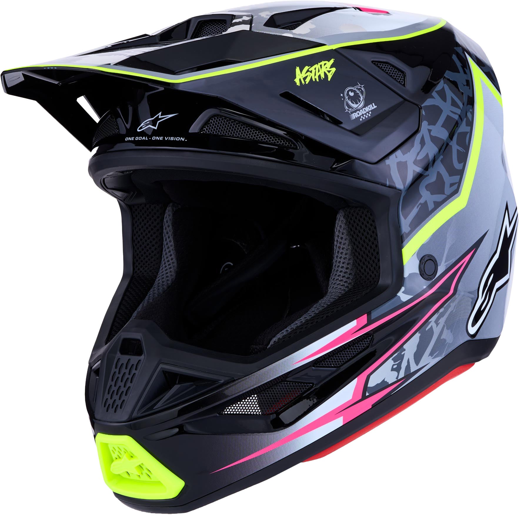 Alpinestars S-M7 Blaster Motocross Helm schwarz/grau/gelb M (57/58) Abbildung 1