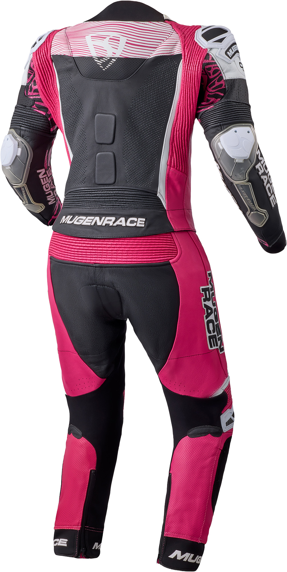 MUGENRACE Cira-SR Costum perforat din piele pentru doamne pentru motociclete Negru/Alb/Roz 34 Figura 2