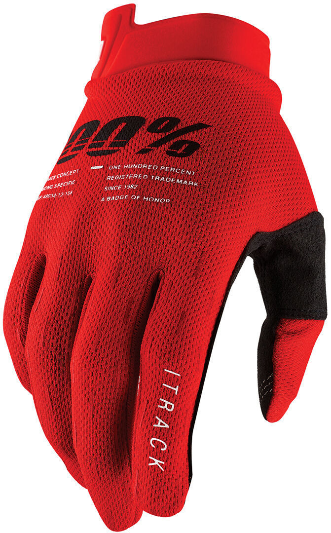 100% iTrack Bicycle Gloves red L Figure 1