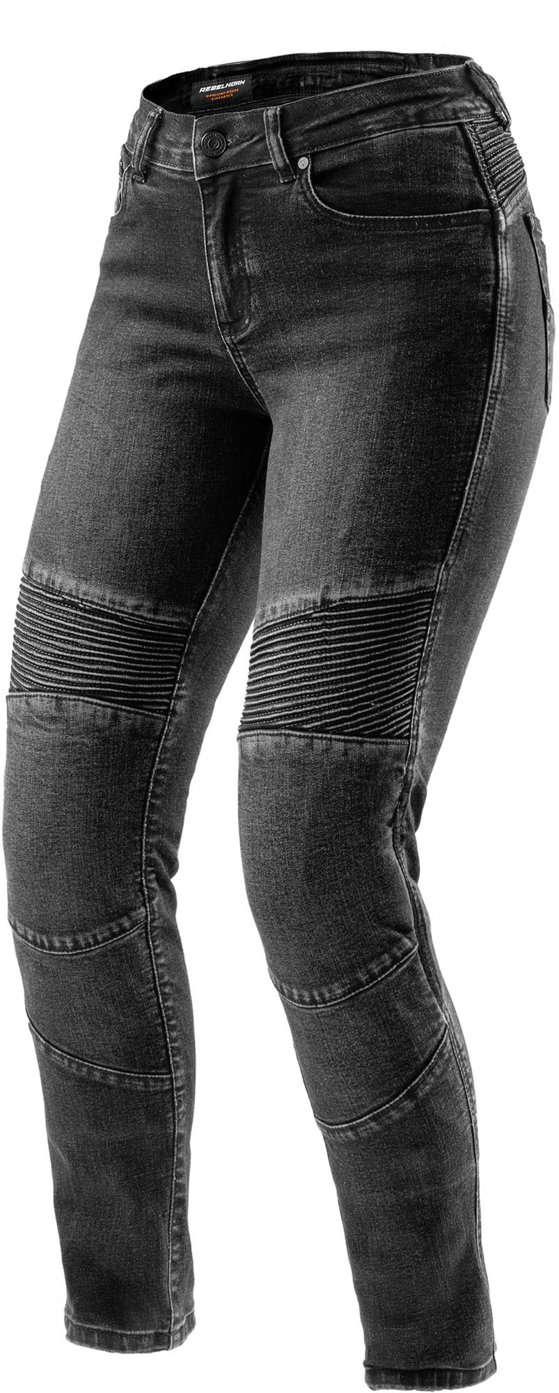 Rebelhorn Agness 2 Vaqueros de moto para mujer negro deslavado 30/32 Figura 1