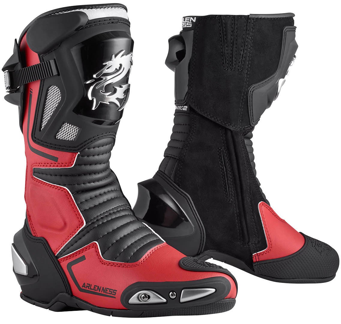 Arlen Ness Sugello Motorcycle Boots black/red 43 Figure 1