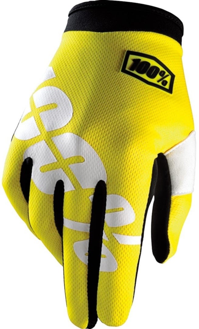 Men's Yellow/White 100% Itrack Motocross Gloves
