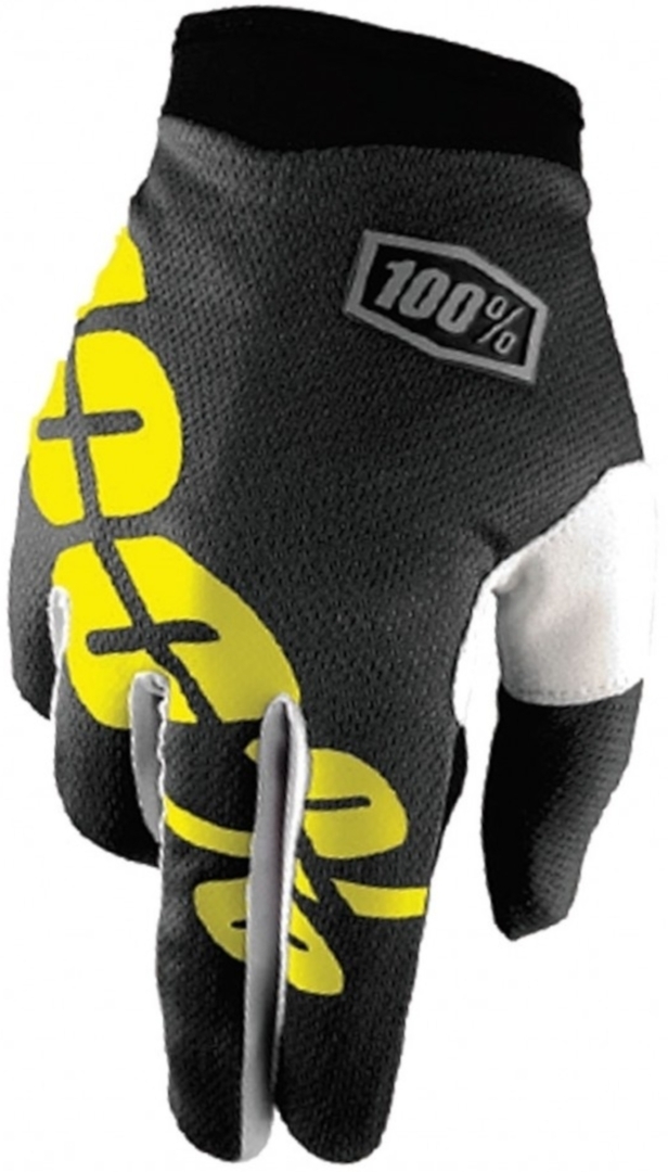 100% iTrack Mănuși de motocross Negru/Alb/Galben 2XL Figura 1