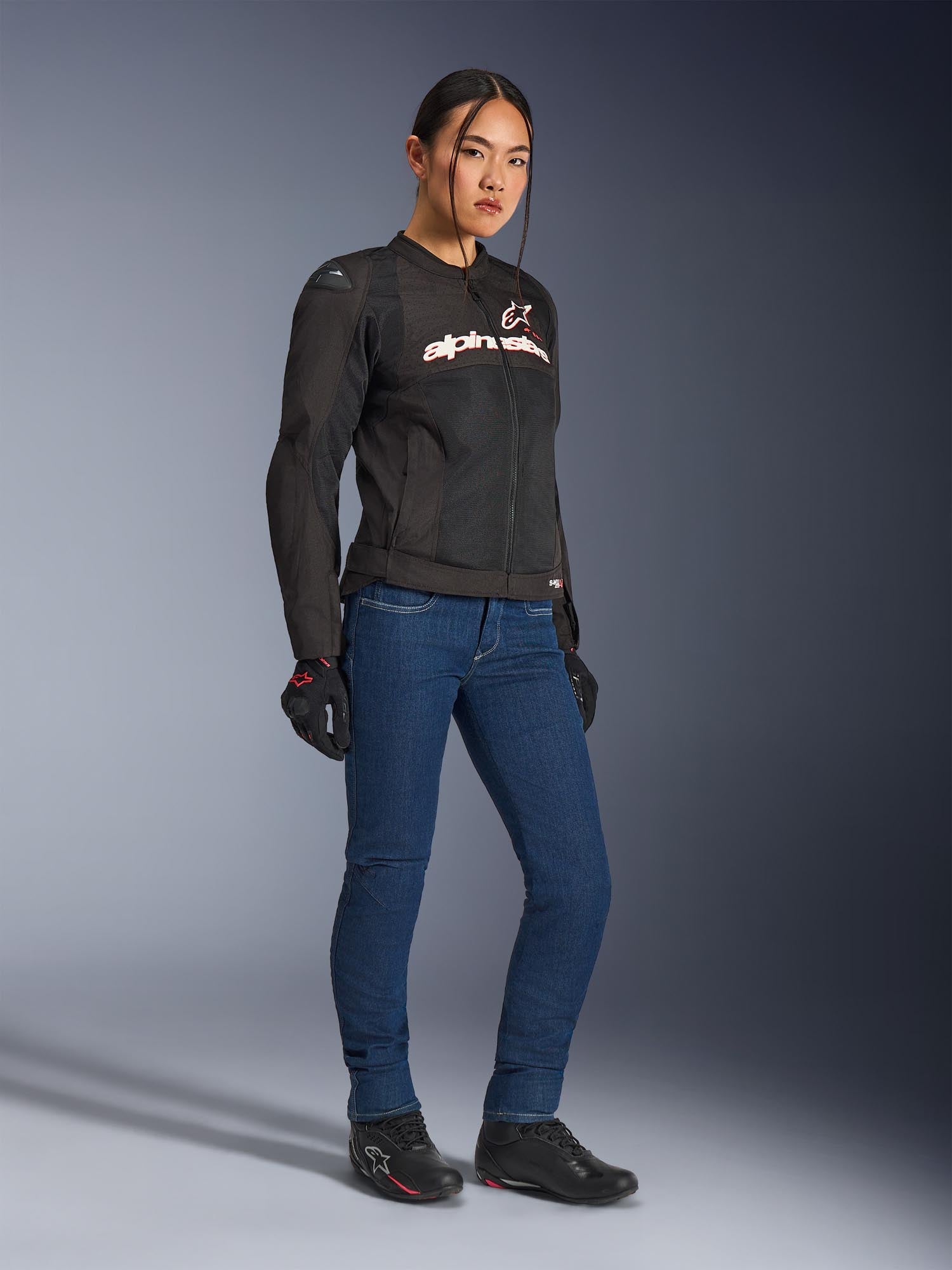 Side view of Alpinestars Stella SMX Air Perforated Ladies Motorcycle Textile Jacket