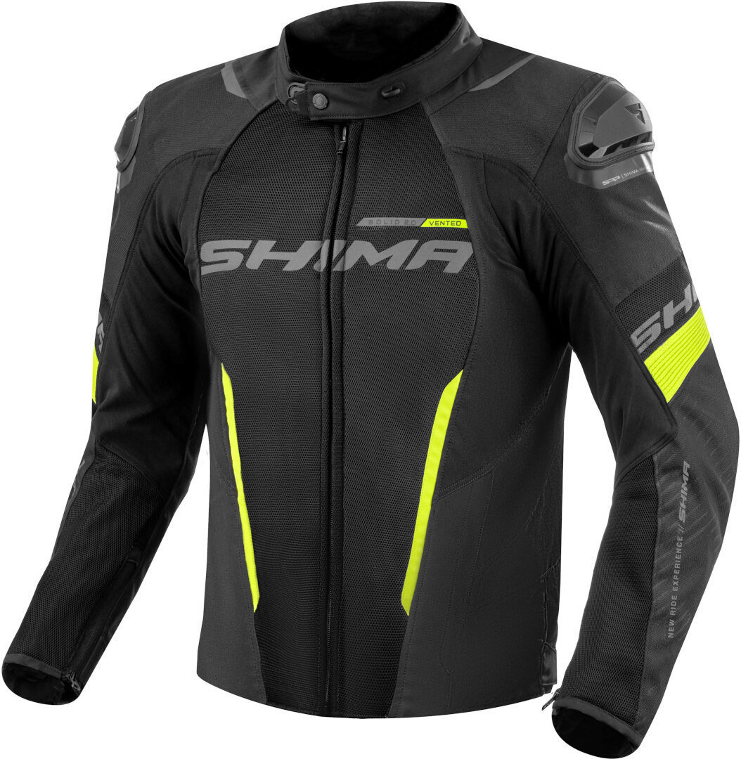 SHIMA Solid 2.0 Vented waterproof Motorcycle Textile Jacket black/yellow L Figure 1
