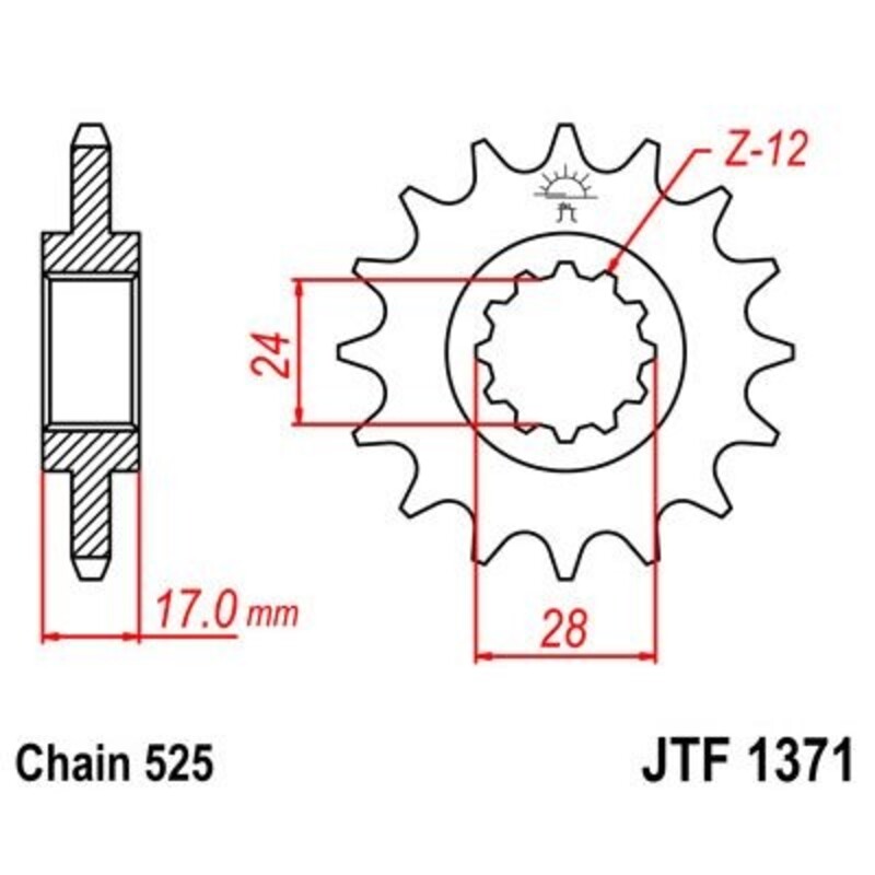 JT-DRIVHJUL Stål ljudfritt framdrev 1371 - 525 Figur 2