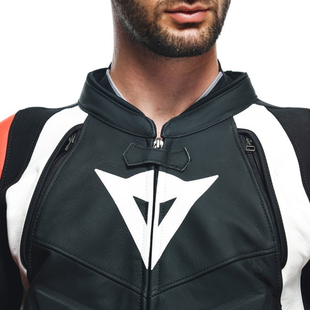 Dainese Avro 4 2-Piece Motorcycle Leather Suit black/red/white 52 Figure 8
