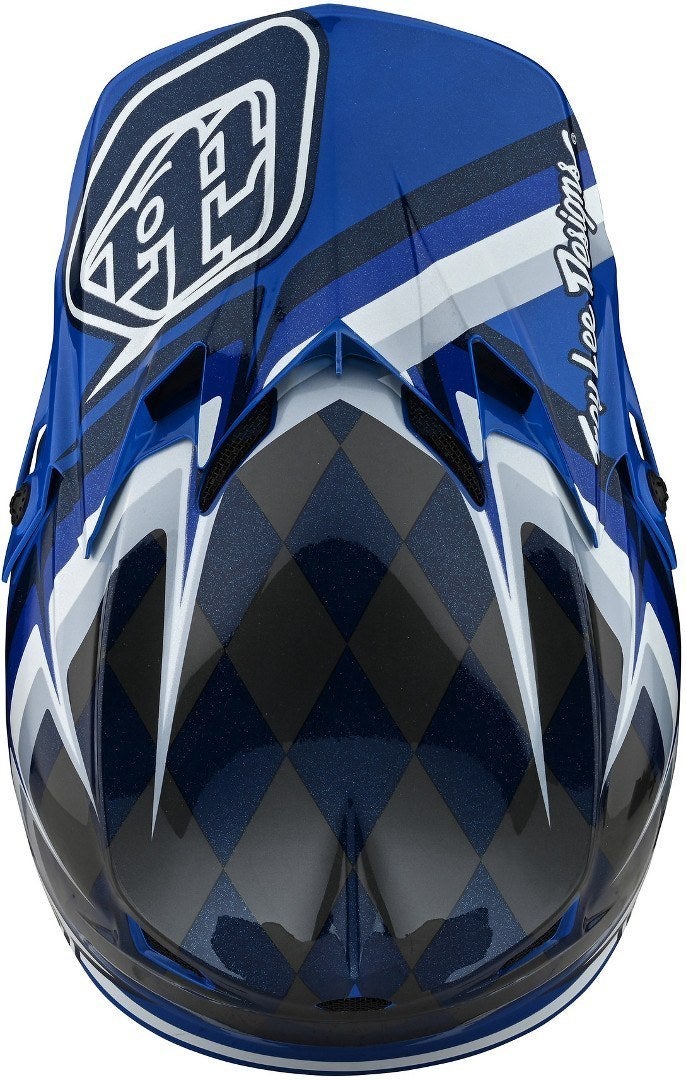 Troy Lee Designs SE4 Warped Polyacrylite MIPS Casco Motocross blu S (55/56) Figura 3