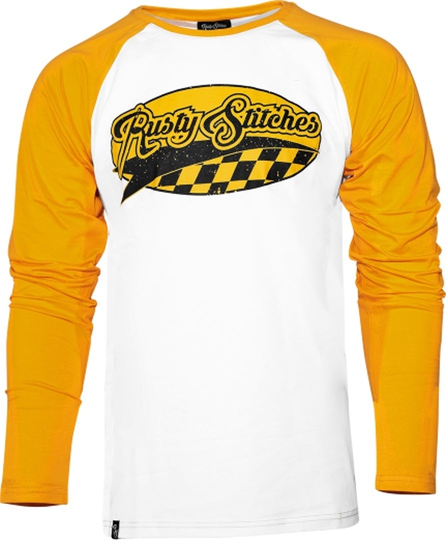 Rusty Stitches Logo Longsleeve skjorte hvid/orange 4XL Figur 1