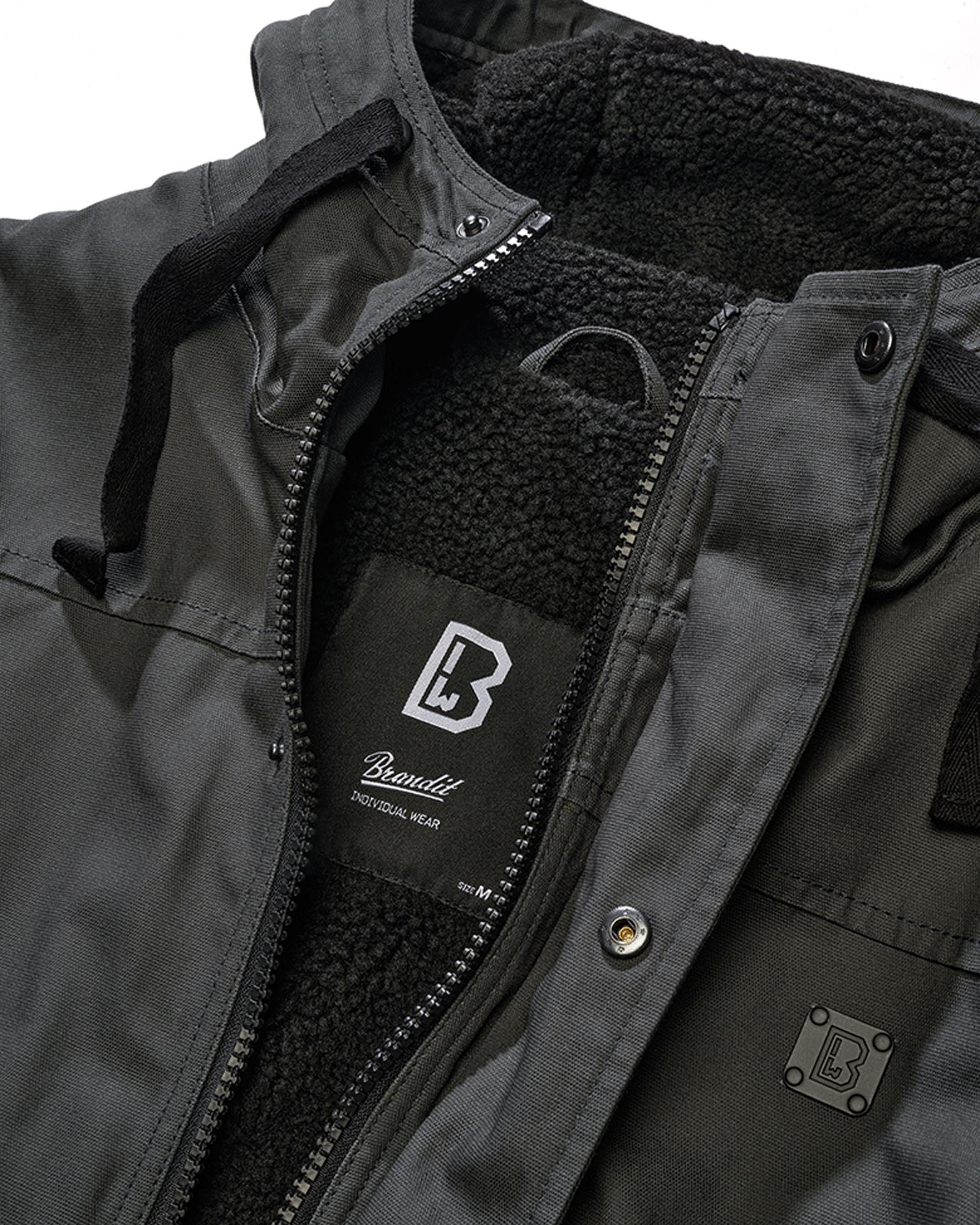 Brandit Essential Canvas Textiljacke anthrazit XS Abbildung 3