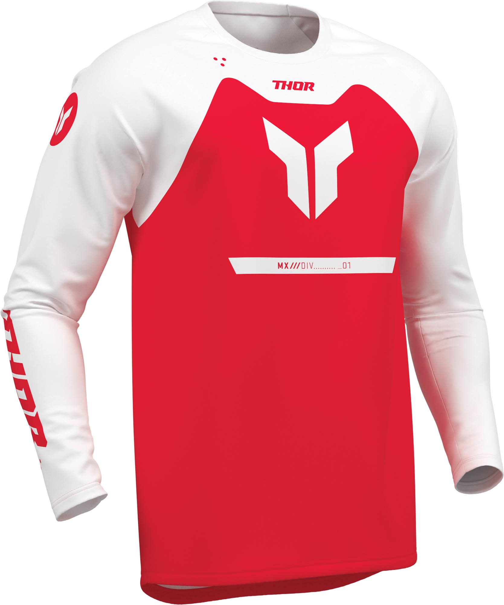Thor Ridemode Menace Camisa de motocross vermelho/branco S Figura 2