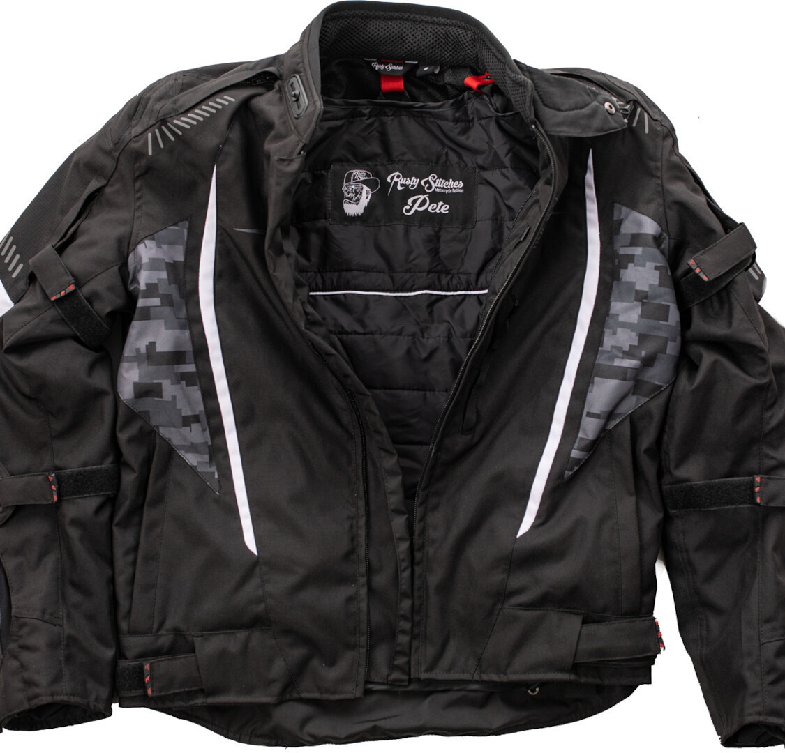 Rusty Stitches Pete Waterproof Motorcycle Textile Jacket black/grey/white M Figure 3