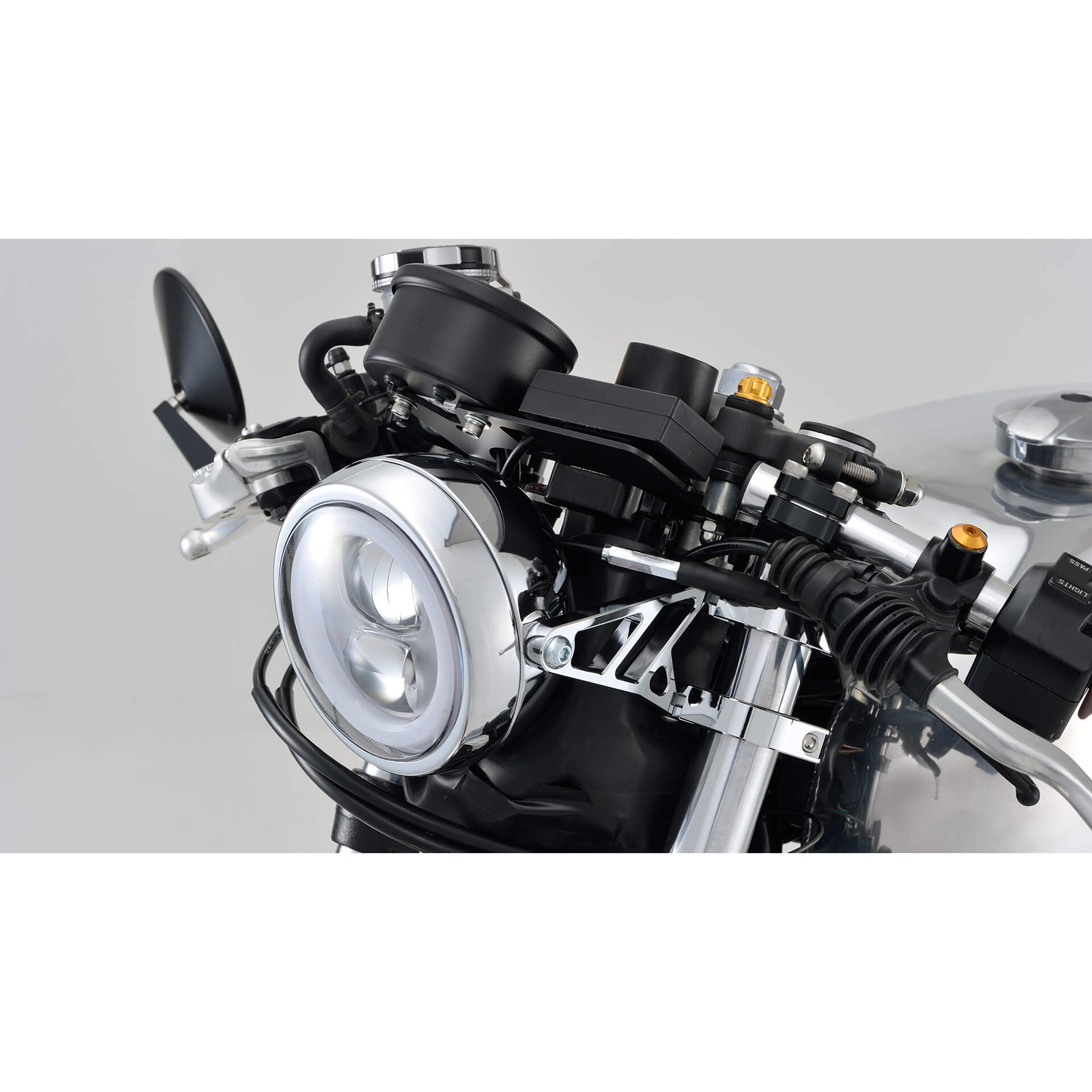HIGHSIDER CNC Scheinwerferhalter-Set, kurz Chrome 42-43 mm Figura 3