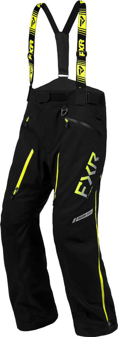FXR Helium Lite スノーモービルビブパンツ 黒/黄色 M 図1
