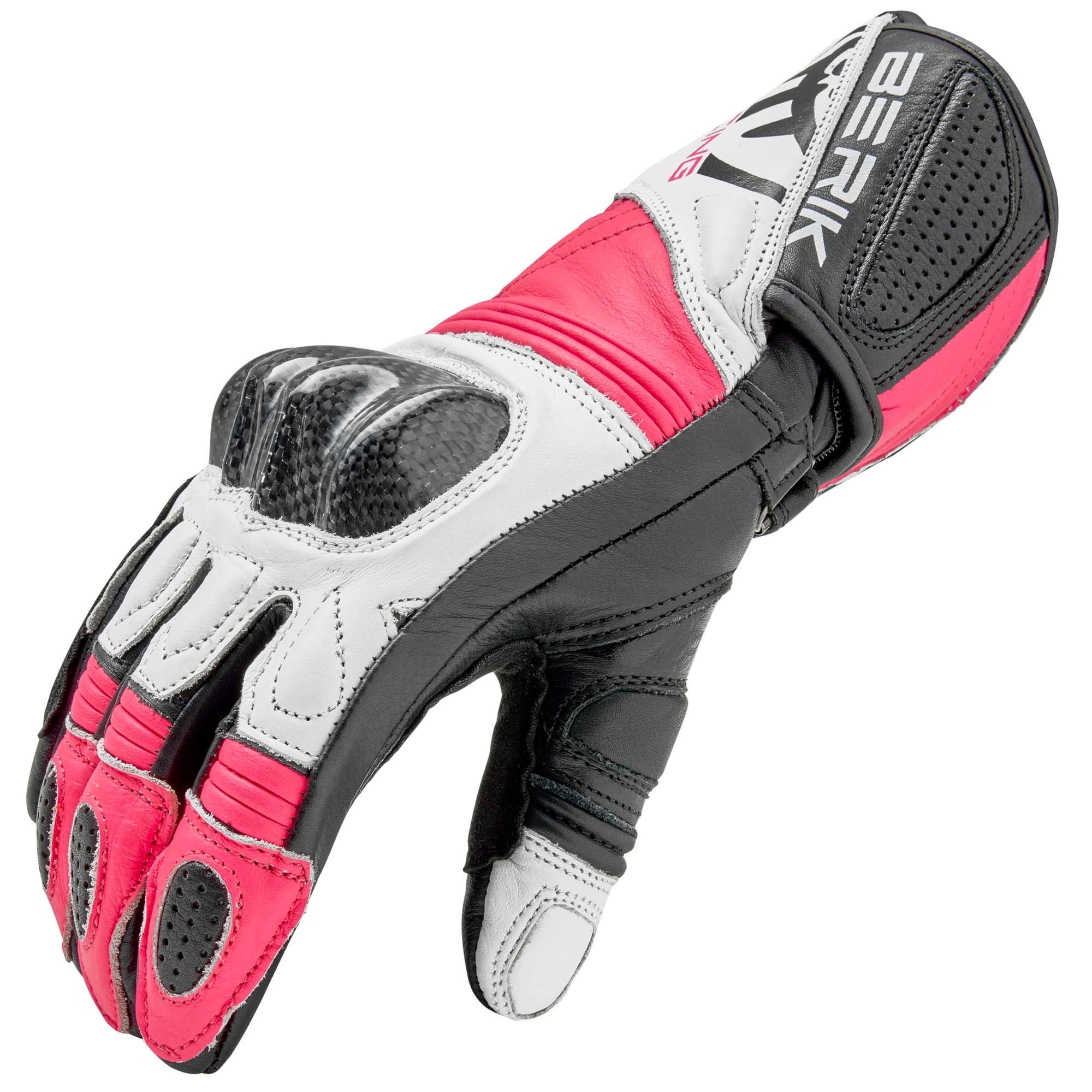 Berik Asvi Damer Motorcykelhandsker sort/hvid/pink M Figur 3