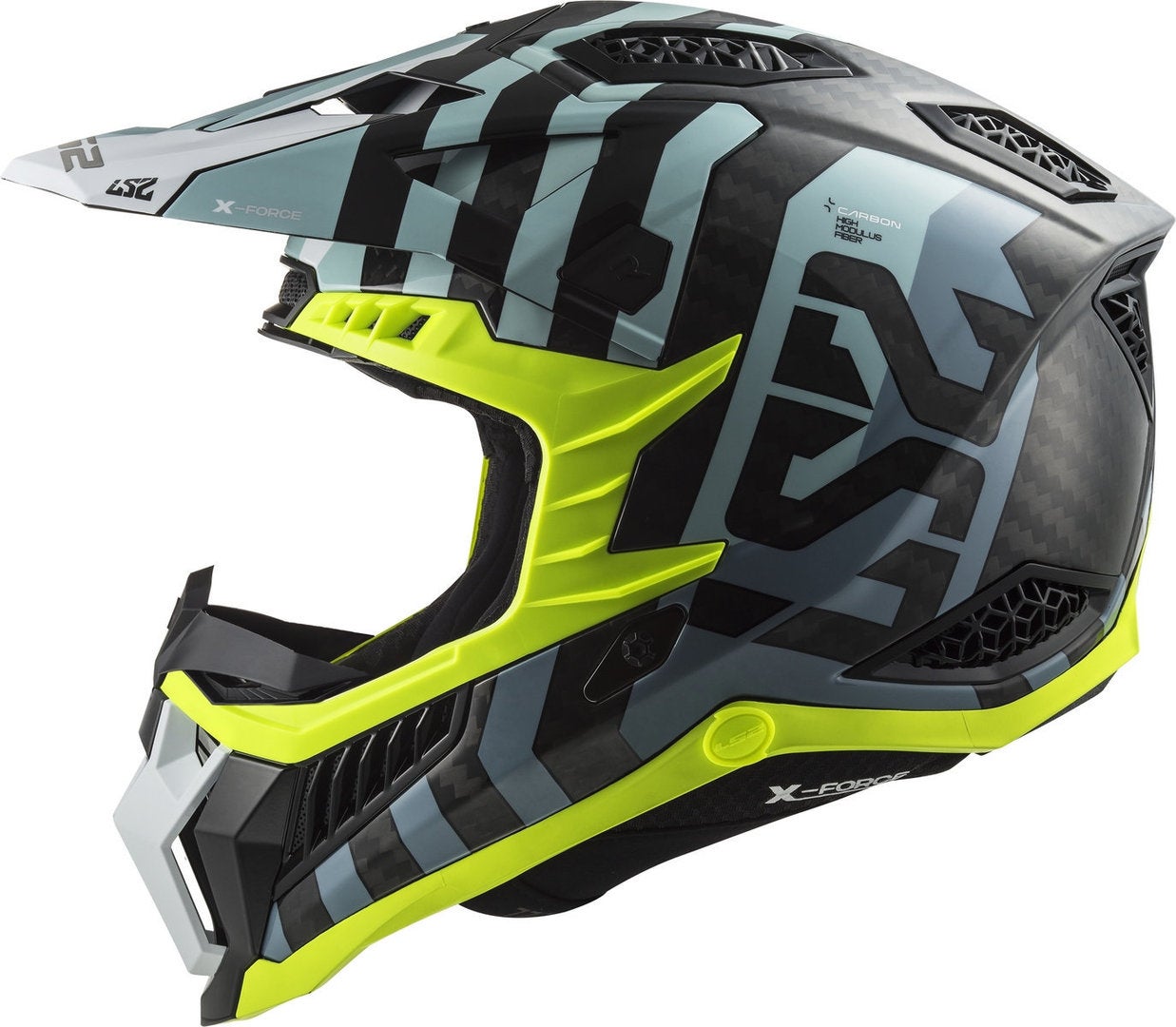 LS2 MX703 X-Force Barrier Carbon Casco Motocross nero/blu S (55/56) Figura 4