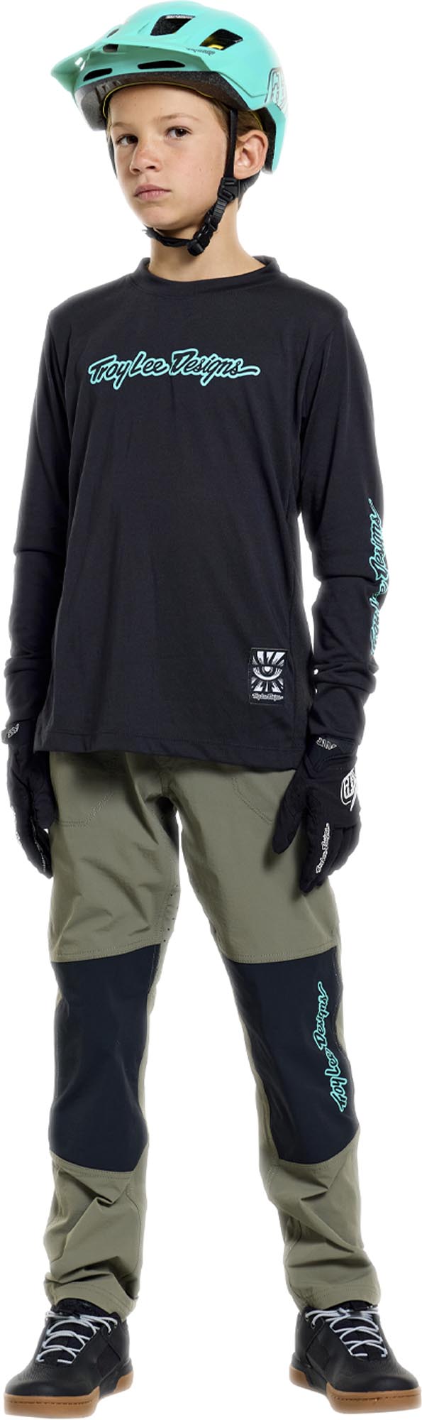 Side view of Troy Lee Designs Skyline Trail Mono Youth Bicycle Pants