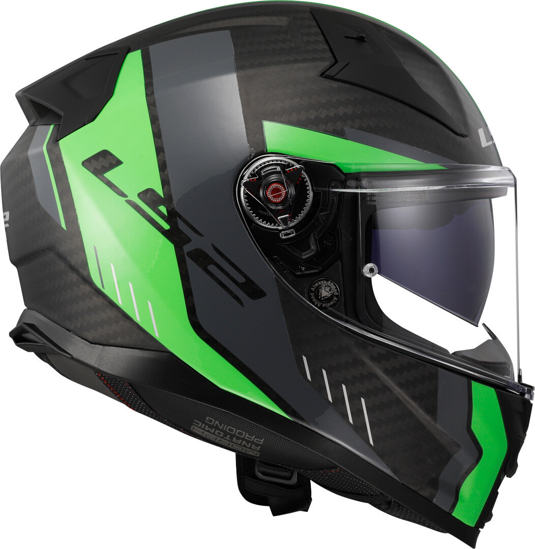 LS2 FF811 Vector II Carbon Grid Capacete Verde Neon L (59/60) Figura 6