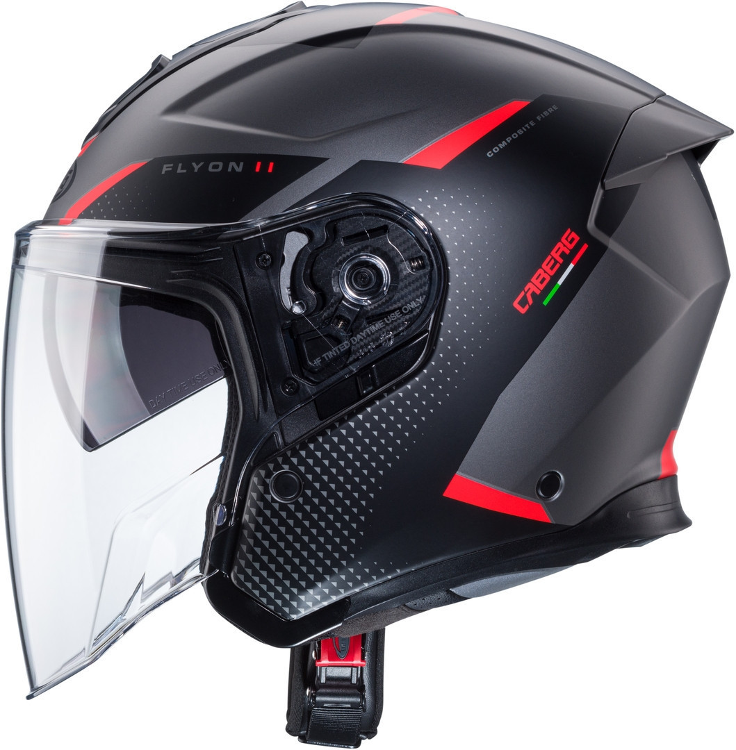 Caberg Flyon II Boss Jethelm grau/schwarz/rot XL (61/62) Abbildung 3