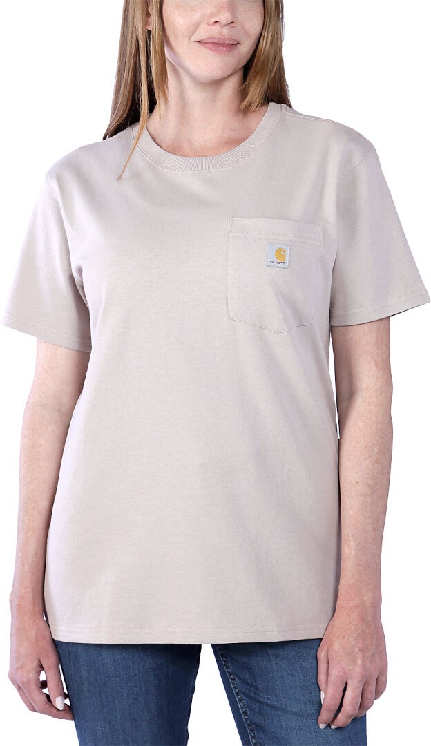 Carhartt Loose Fit Heavyweight K87 Pocket T-shirt til damer grå/beige L Figur 3