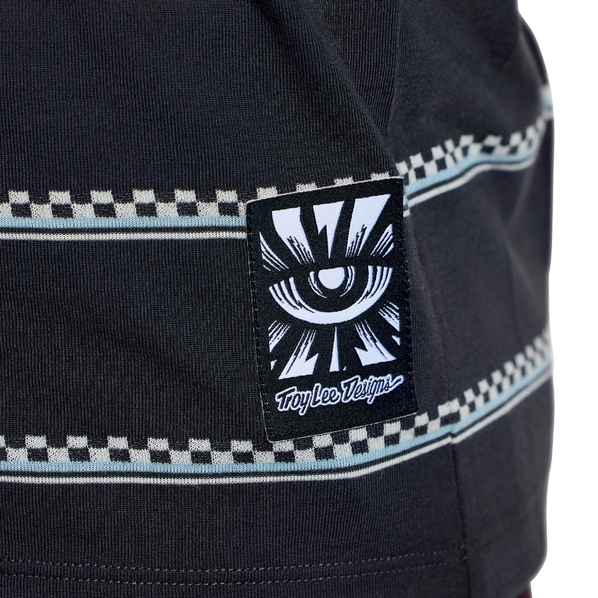 Side view of Troy Lee Designs Lilium Ride Checked Out Ladies Short Sleeve Bicycle Jersey