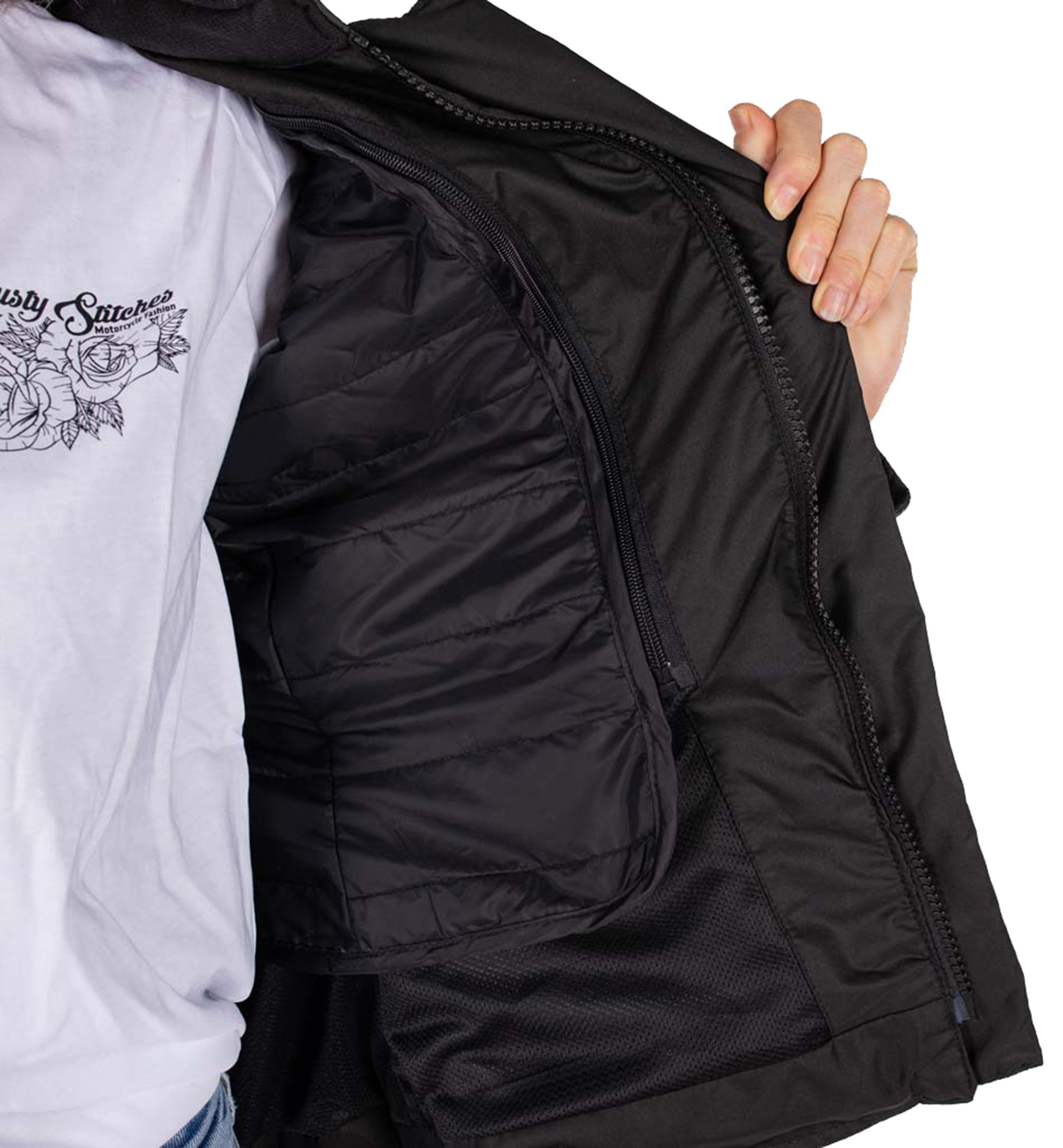Rusty Stitches Super Leah veste imperméable pour moto féminine en texture 50 Figure 18