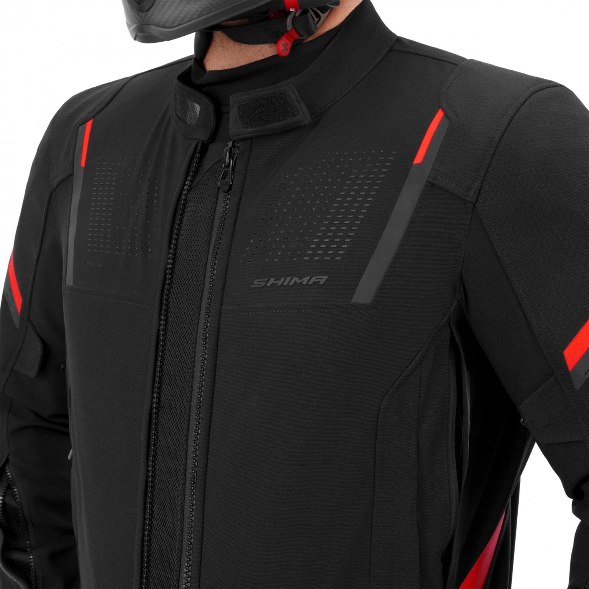 SHIMA Rush 3.0 Motorcykeltextiljacka svart/röd M Figur 15
